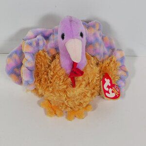 Ty Tommy Turkey Beanie Babies Collection Plush Toy With Heart Tag - Nov. 21 2002